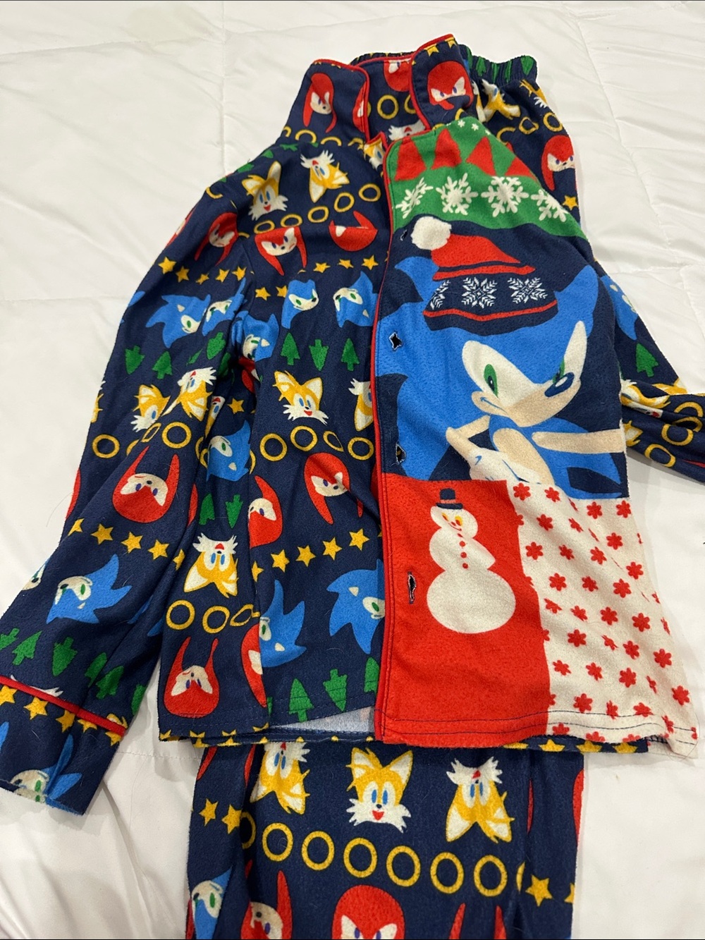 Sonic the Hedgehog Navy, Red & Green Kids Holiday Pajama Set